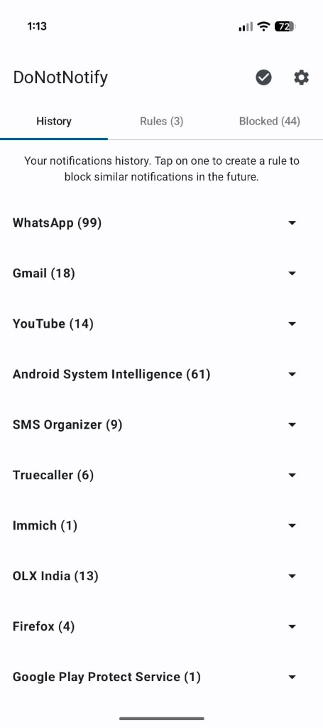 Notification History